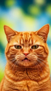 قطط برتقالية بوجه غاضب طريف