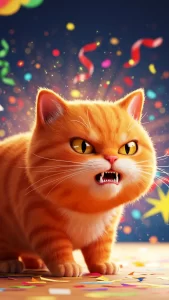 قطط برتقالية بوجه غاضب طريف