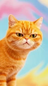 قطط برتقالية بوجه غاضب طريف