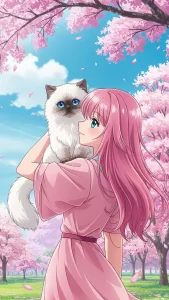 خلفيات قطط كرتونية ناعمة للبنات