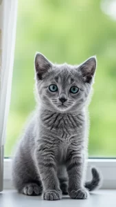 خلفيات القط الأزرق الروسي صغيرة ورقيقة