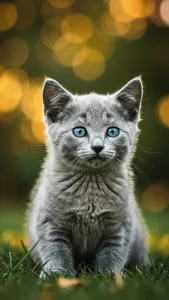 خلفيات القط الأزرق الروسي صغيرة ورقيقة