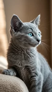 خلفيات القط الأزرق الروسي صغيرة ورقيقة