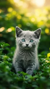 خلفيات القط الأزرق الروسي صغيرة ورقيقة