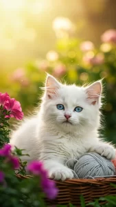 خلفيات قطط الانجورا التركي صغيرة