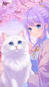 خلفيات قطط الانجورا التركي للبنات كرتون