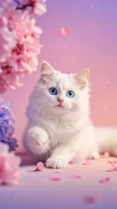 خلفيات قطط الانجورا التركي وردية