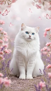 خلفيات قطط الانجورا التركي وردية