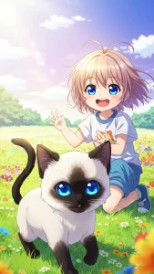 خلفيات قطط انمي للأطفال