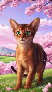 خلفيات قطط حبشية بأسلوب أنمي