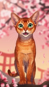 خلفيات قطط حبشية بأسلوب أنمي
