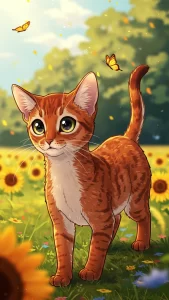 خلفيات قطط حبشية بأسلوب أنمي