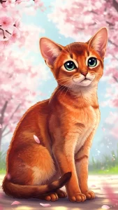 خلفيات قطط حبشية بأسلوب أنمي