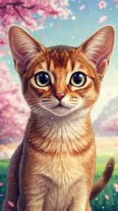 خلفيات قطط حبشية بأسلوب أنمي