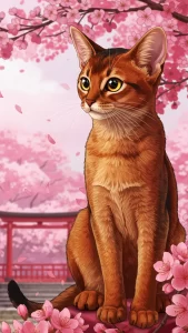 خلفيات قطط حبشية بأسلوب أنمي