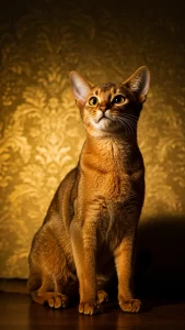 صور قطط حبشية بتأثيرات ذهبية