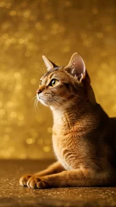 صور قطط حبشية بتأثيرات ذهبية