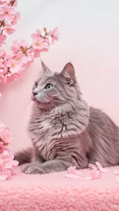 خلفيات قطط نيبيلونج وردية ورومانسية