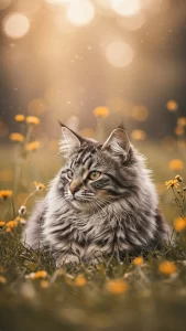 خلفيات آيفون قط الغابة النرويجي كيوت