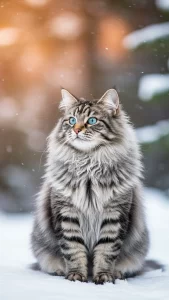 خلفيات آيفون قط الغابة النرويجي كيوت