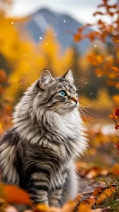 خلفيات آيفون قط الغابة النرويجي كيوت