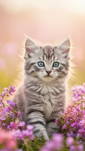 خلفيات قط الغابة النرويجي الصغيرة واللطيفة