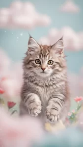 خلفيات قط الغابة النرويجي الصغيرة واللطيفة