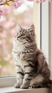 خلفيات قط الغابة النرويجي الصغيرة واللطيفة