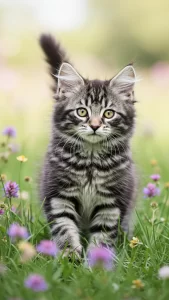 خلفيات قط الغابة النرويجي الصغيرة واللطيفة