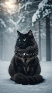 خلفيات قط سيبيري سوداء