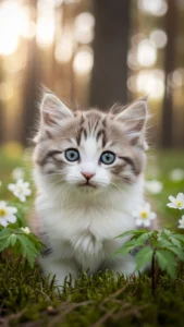 خلفيات واتساب قط سيبيري صغيرة