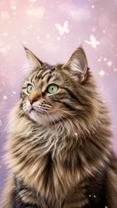 خلفيات وردية لقط الغابة النرويجي