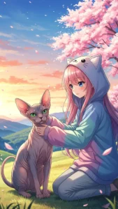 خلفيات أنمي قط فرعوني كيوت للبنات