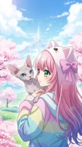 خلفيات أنمي قط فرعوني كيوت للبنات