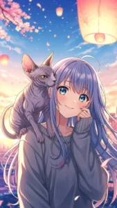 خلفيات أنمي قط فرعوني كيوت للبنات