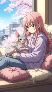 خلفيات أنمي قط فرعوني كيوت للبنات