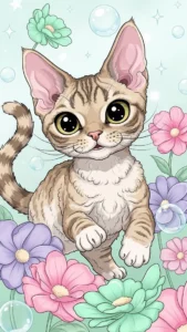 خلفيات قطط كيوت كرتون للبنات