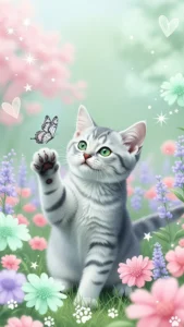 خلفيات قط كورات باللون الوردي