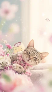  خلفيات قط كورات بيضاء ووردية