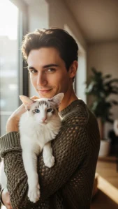 خلفيات شباب مع قطط