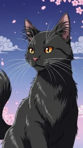 خلفيات قطط أنقري سوداء بأسلوب الأنمي