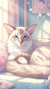 خلفيات قطط كيوت للبنات انمي