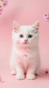 خلفيات قطط كيوت وردية