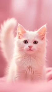 خلفيات قطط كيوت وردية