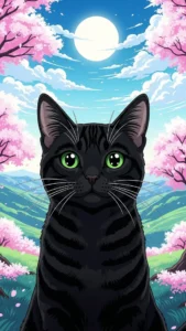 خلفيات قط أمريكي أنمي سوداء