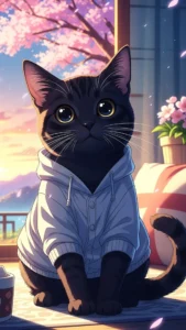 خلفيات قط أمريكي أنمي سوداء